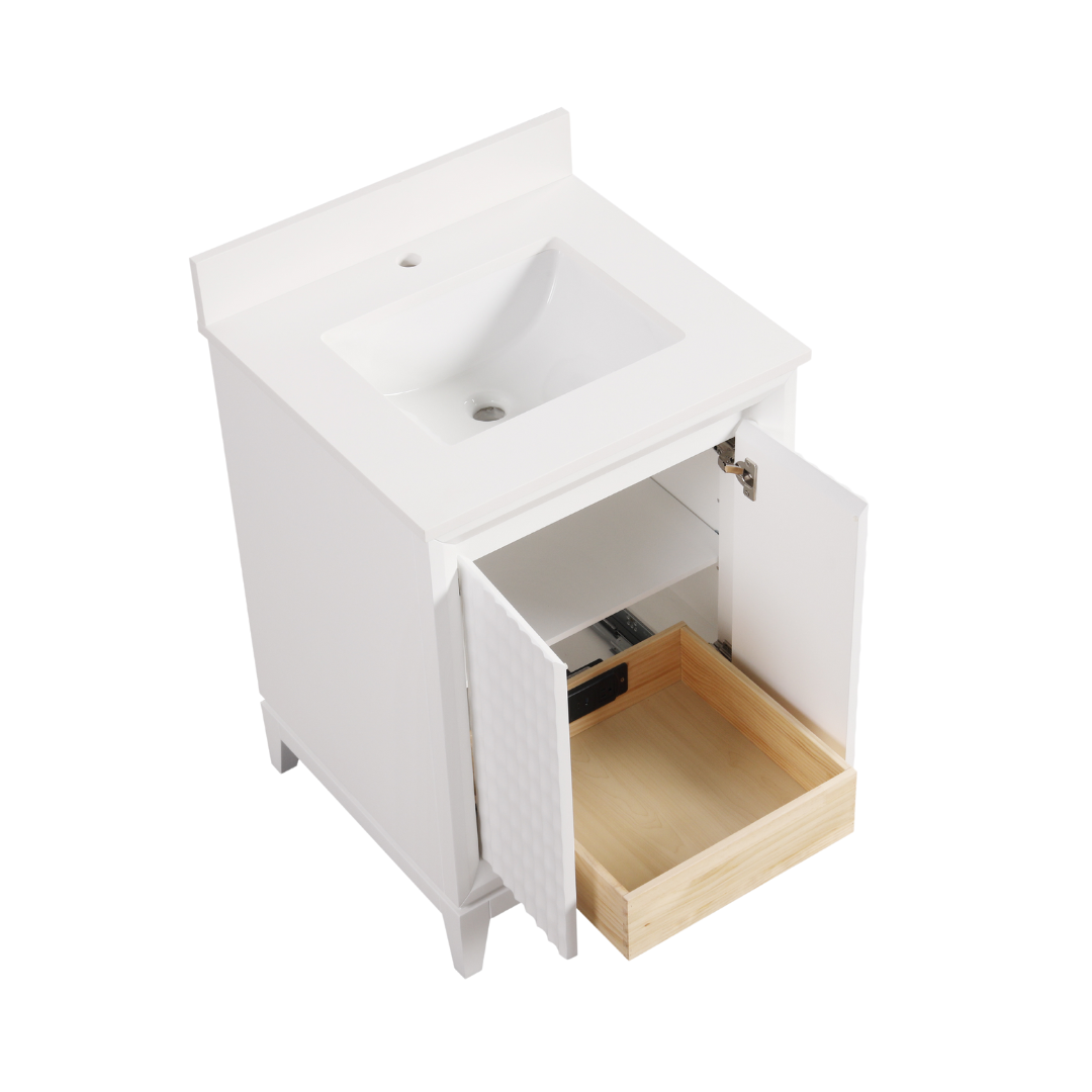 Mila Vanity; White; 24 in.