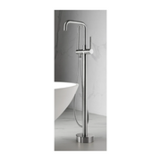 Drift Freestanding Tub Filler; Brushed Nickel