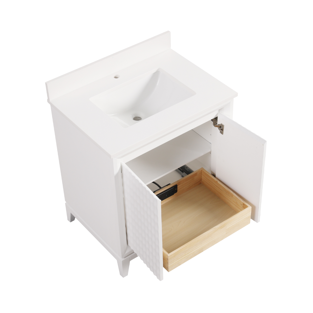 Mila Vanity; White; 30 in.
