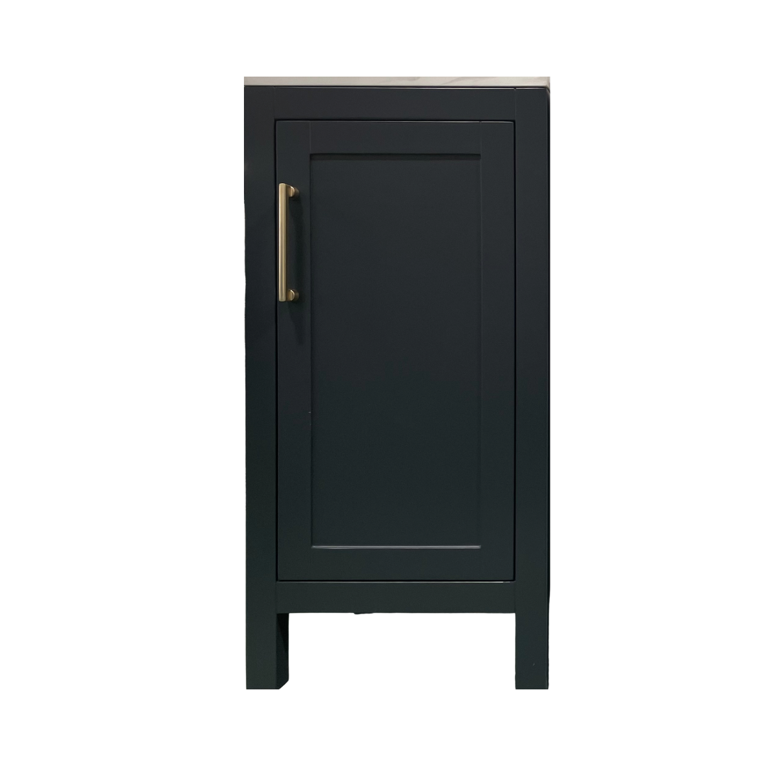 Rue Vanity; After Midnight w/ Gold Hardware; Side Cabinet