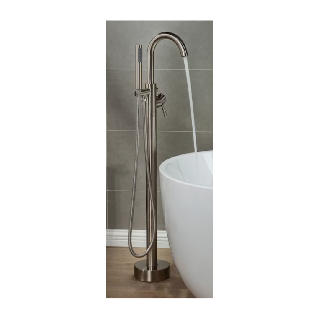 Rush Freestanding Tub Filler; Brushed Nickel