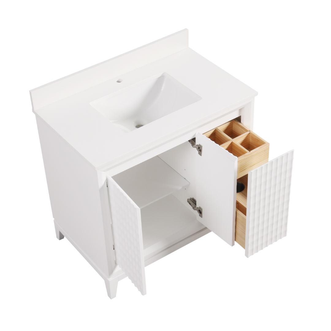 Mila Vanity; White; 36 in.