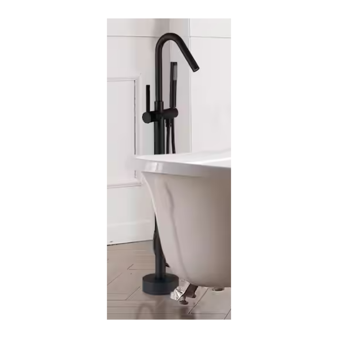 Stream Freestanding Tub Filler; Black