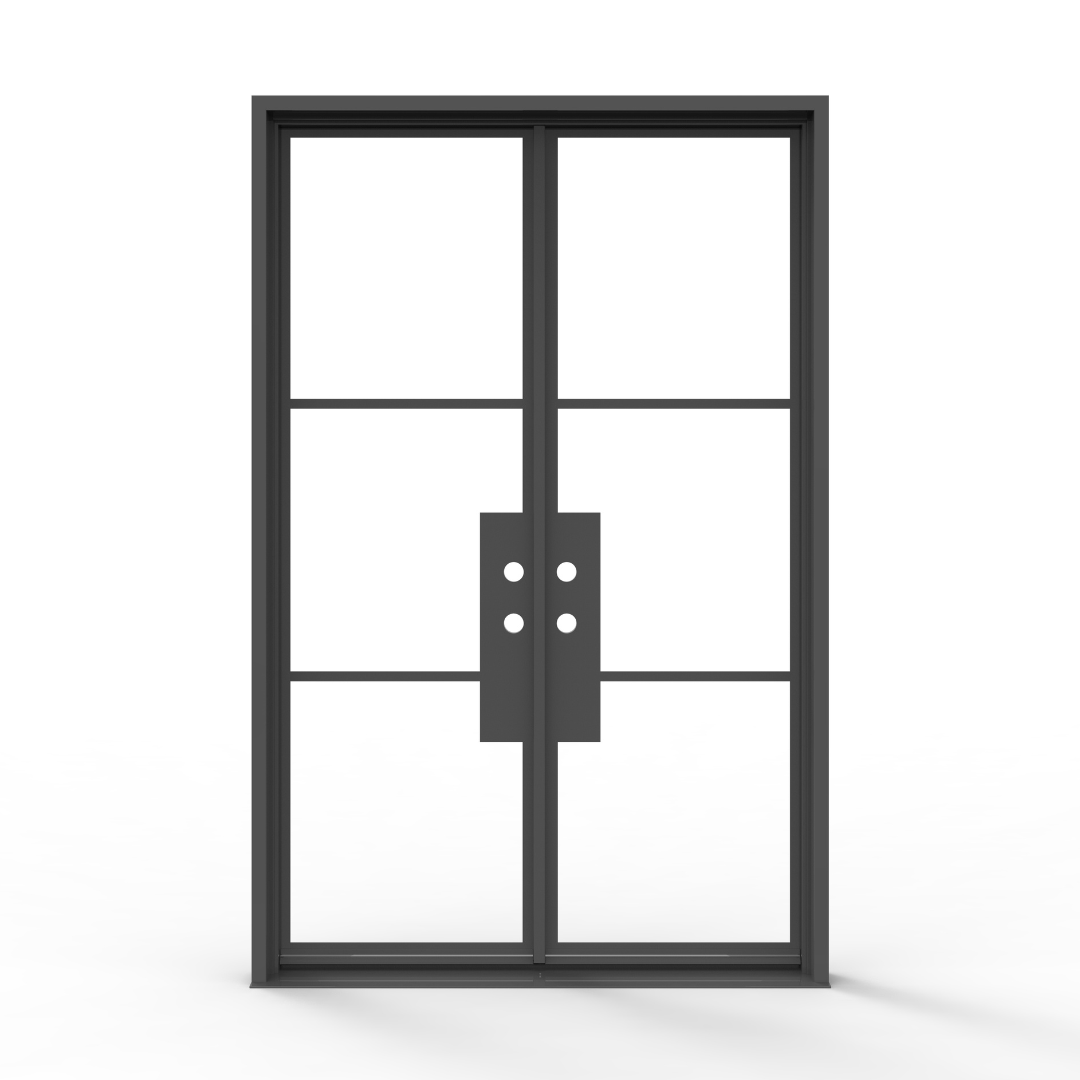 Black French Steel Door with Glass