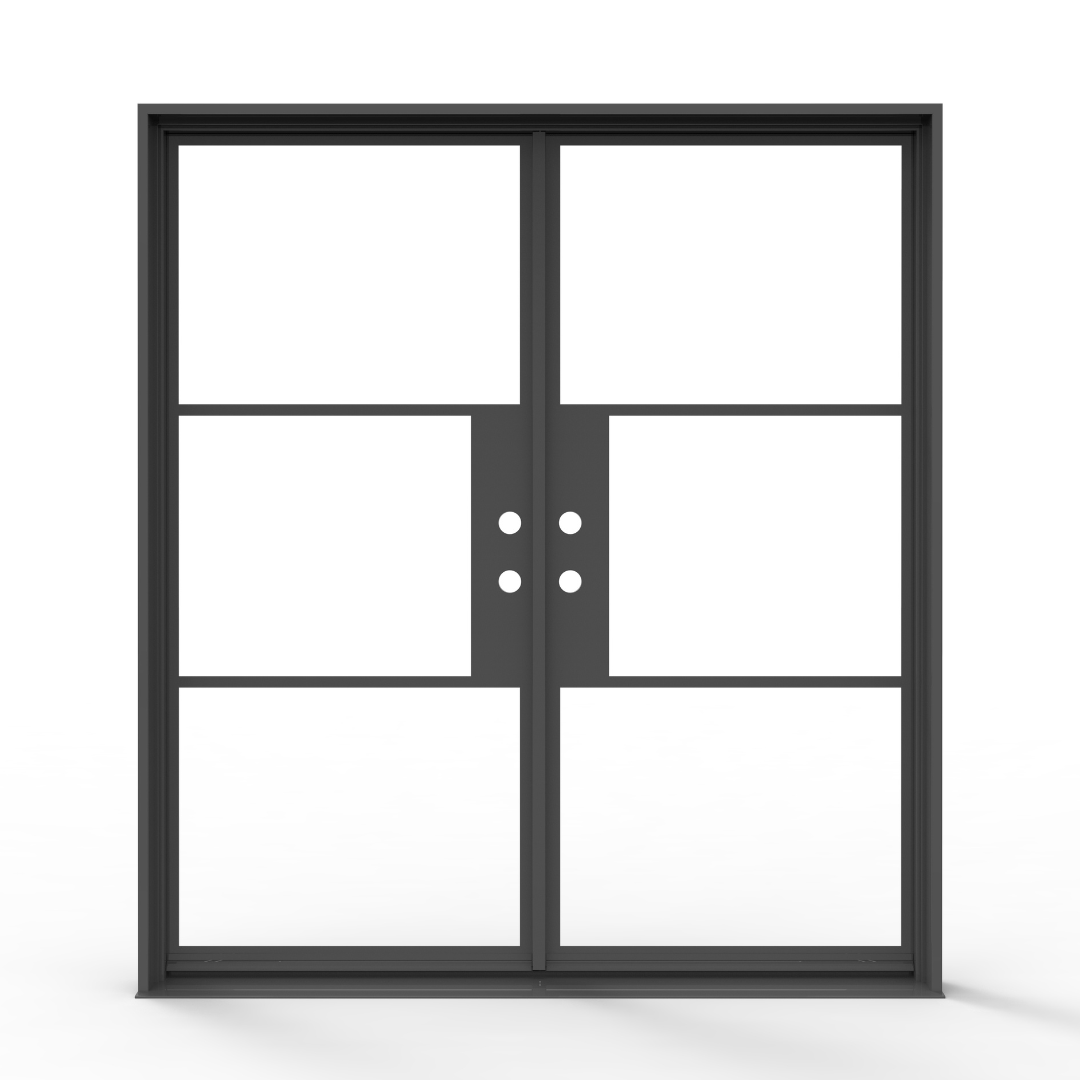 Black French Steel Door with Glass