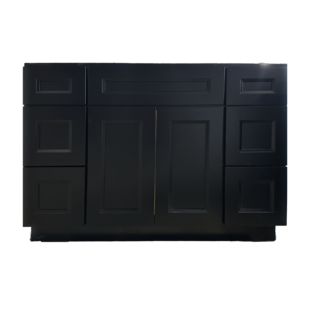 Royal Atlanta Vanity; Black Onyx; 48 in. 6 drawers