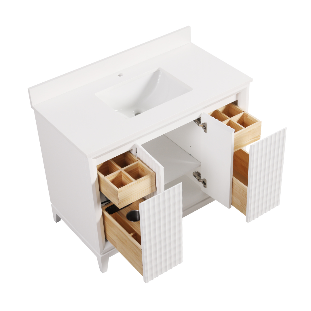 Mila Vanity; White; 42 in.