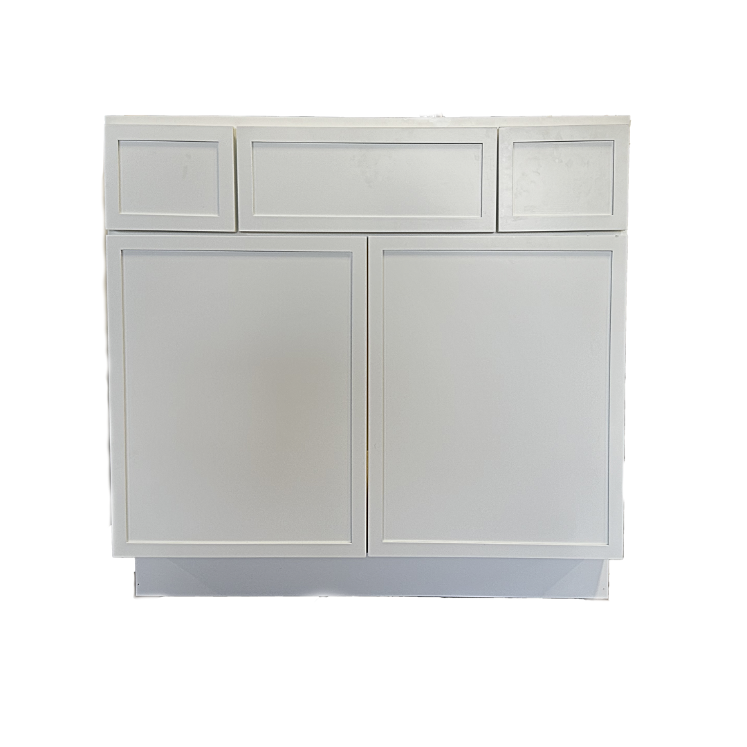 Royal Rome Vanity; Pigeon White; 36 in. Top Drawers