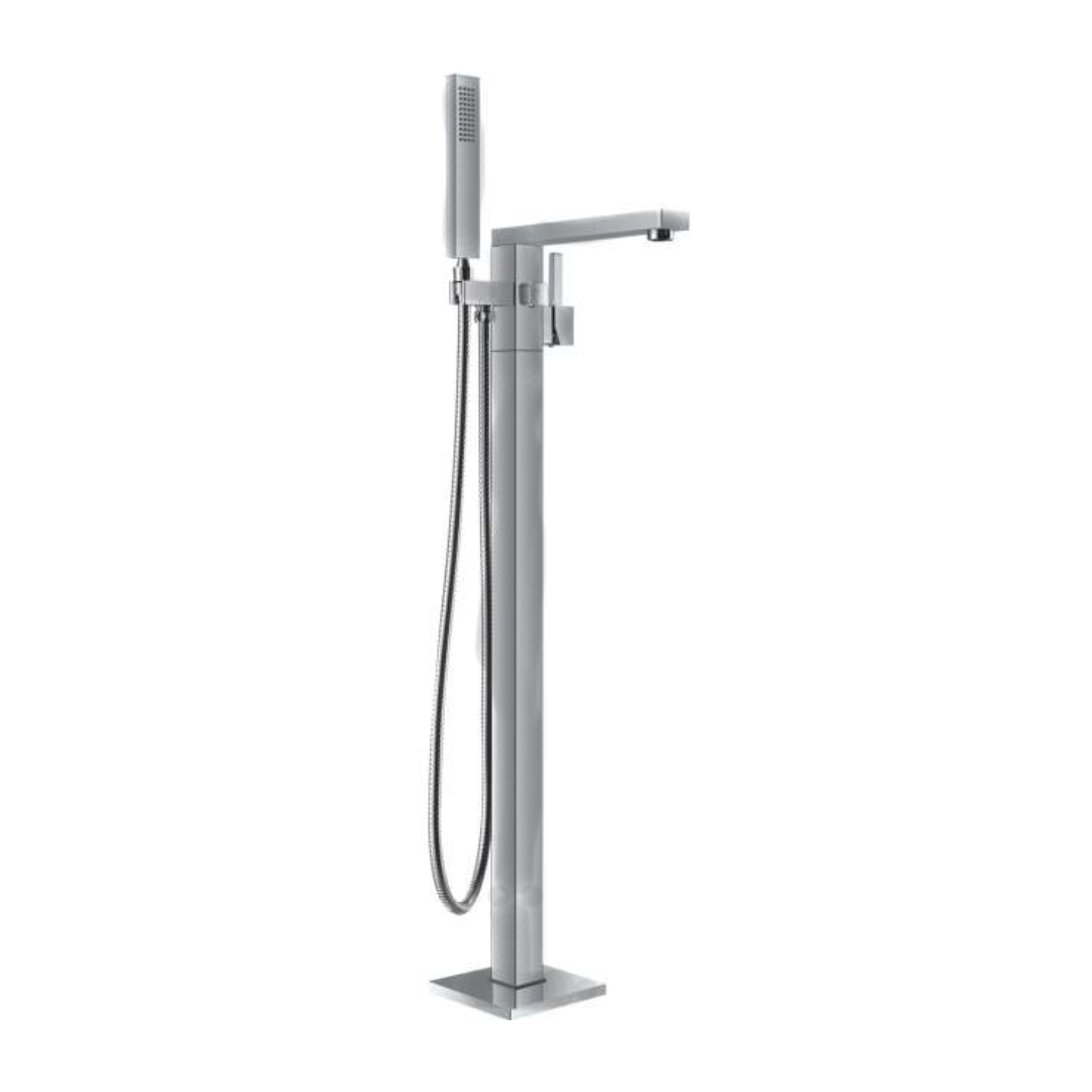 Shift Freestanding Tub Filler; Brushed Nickel