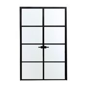 Alexues Interior Aluminum 4 Lite Double Door with Clear Glass