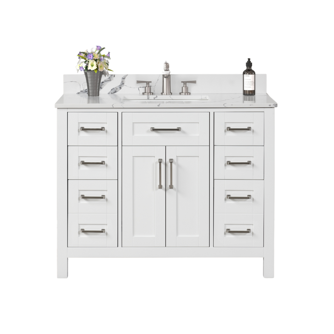 Naomi Vanity; White; 42 in.