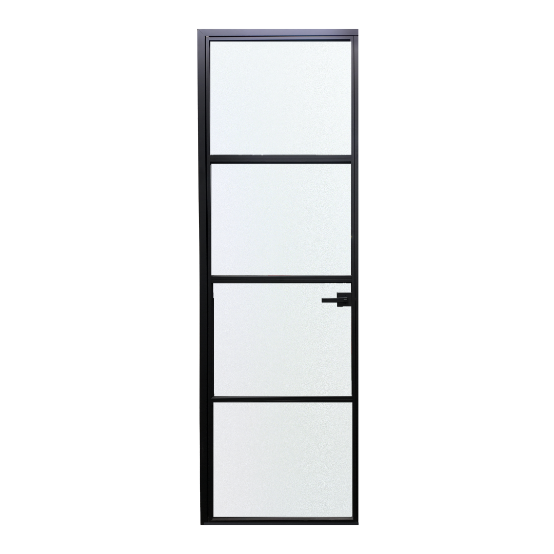 Alexues Interior Aluminum 4 Lite Single Door with Clear Glass