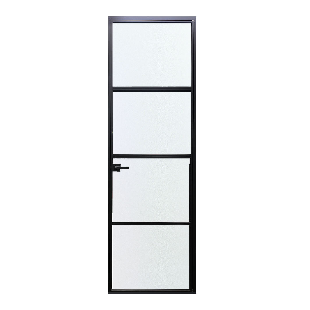Alexues Interior Aluminum 4 Lite Single Door with Clear Glass