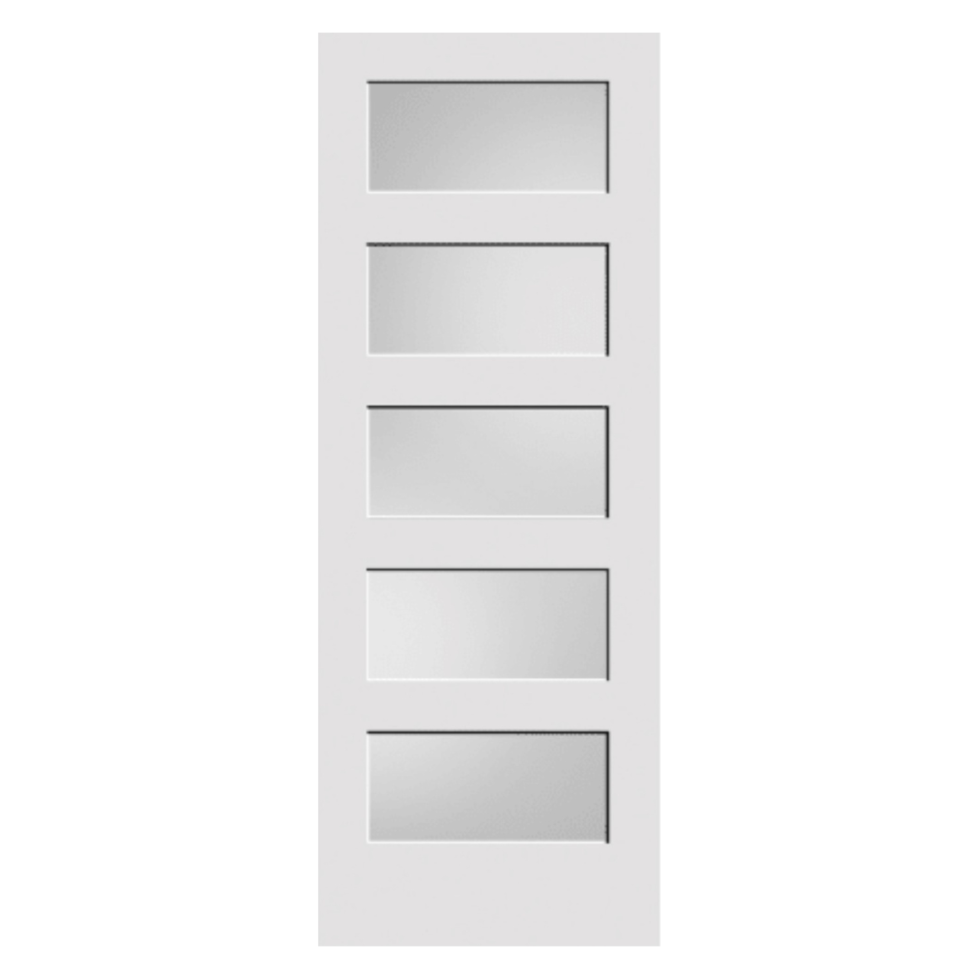 5 Lite Frosted Primed Interior Door Slab
