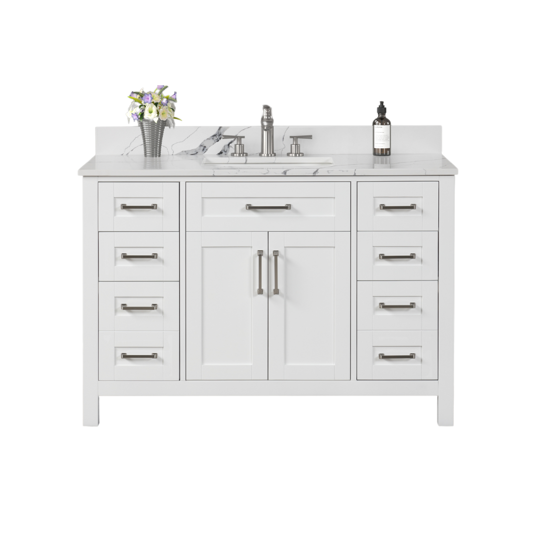 Naomi Vanity; White; 48 in.