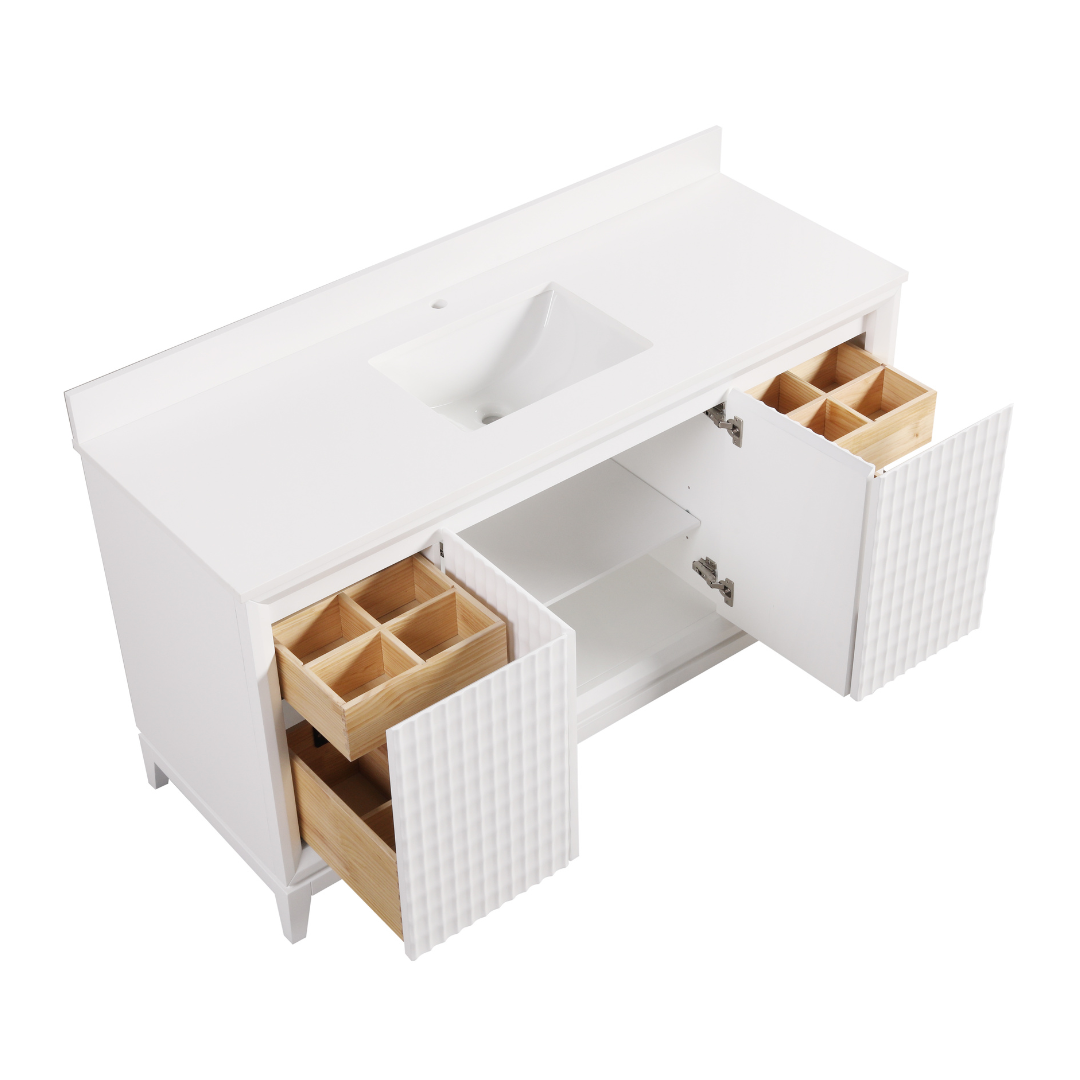 Mila Vanity; White; 60 in. DB