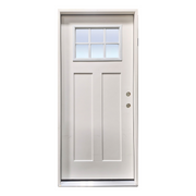 6 Lite Craftsman Fiberglass Exterior Door; Left Hand Swing; 3 ft. x 6 ft 8 in.
