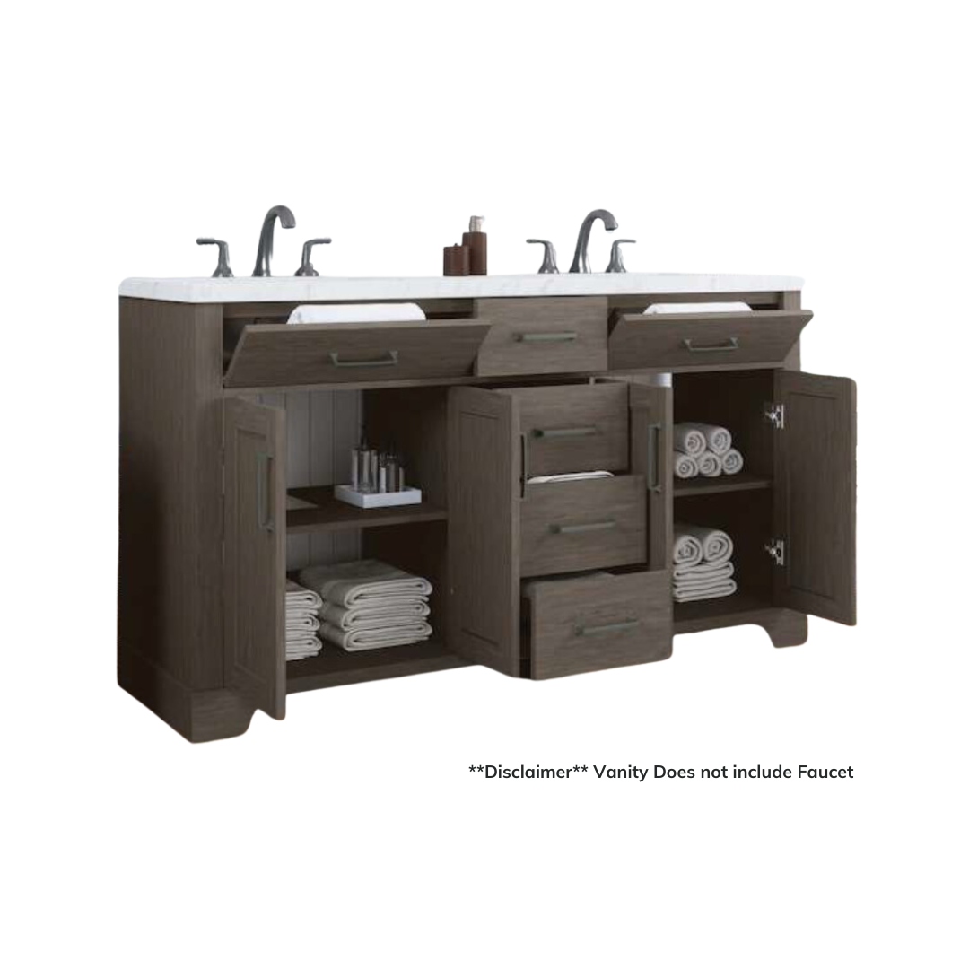Alton Vanity, Brown; 60 in. inside view