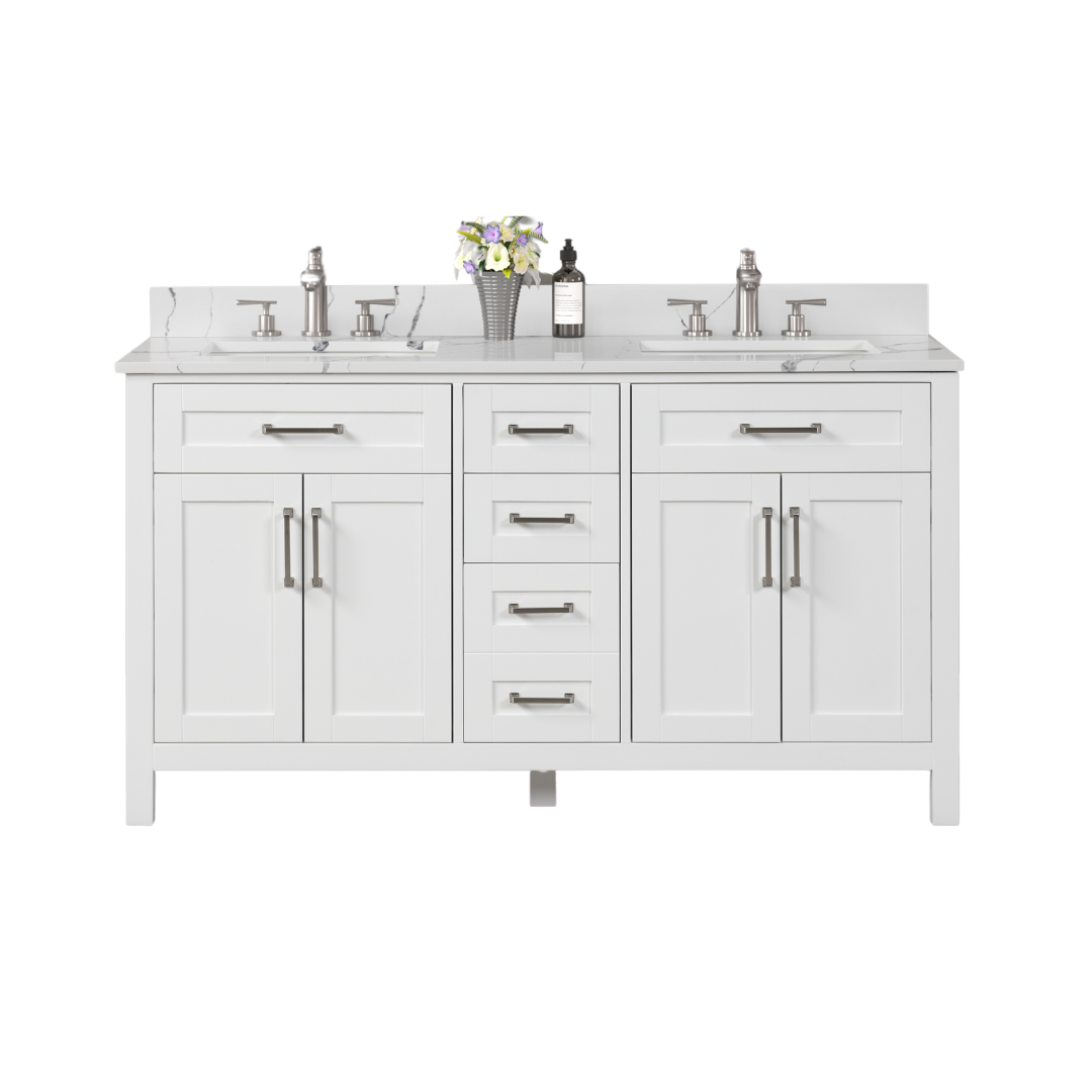 Naomi Vanity; White; 60 in. DB