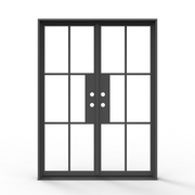 Black French Steel Door with Glass