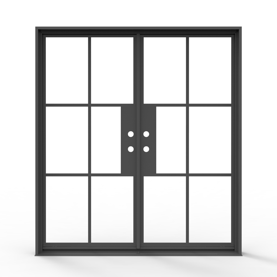 Black French Steel Door with Glass