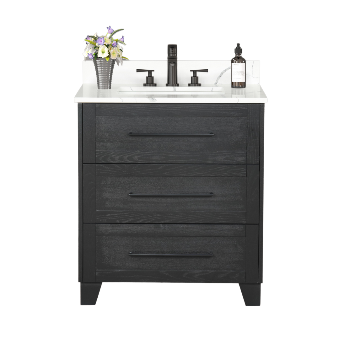 Sophia Vanity; Raven Oak; 30 in.