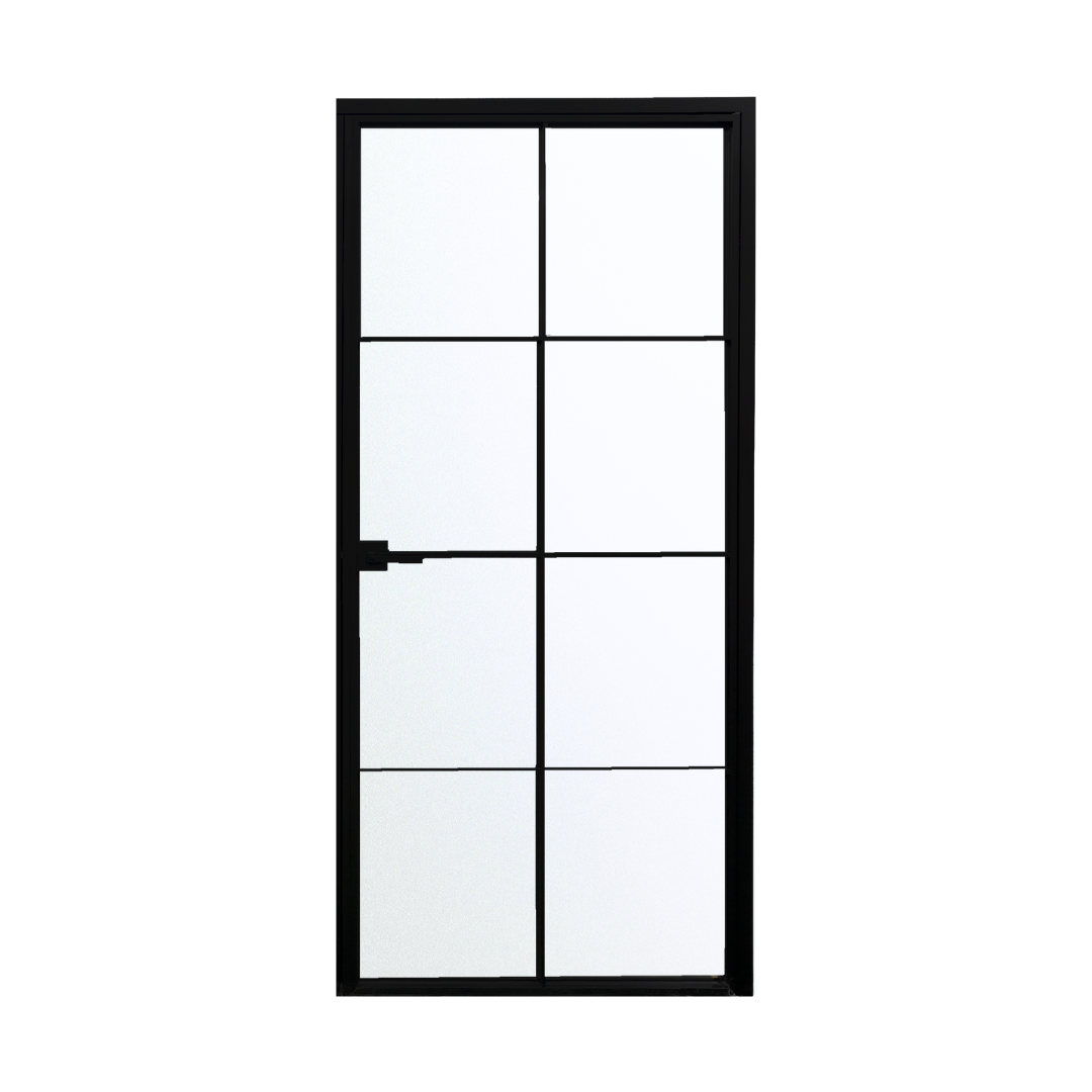 Alexues Interior Aluminum 8 Lite Single Door with Clear Glass