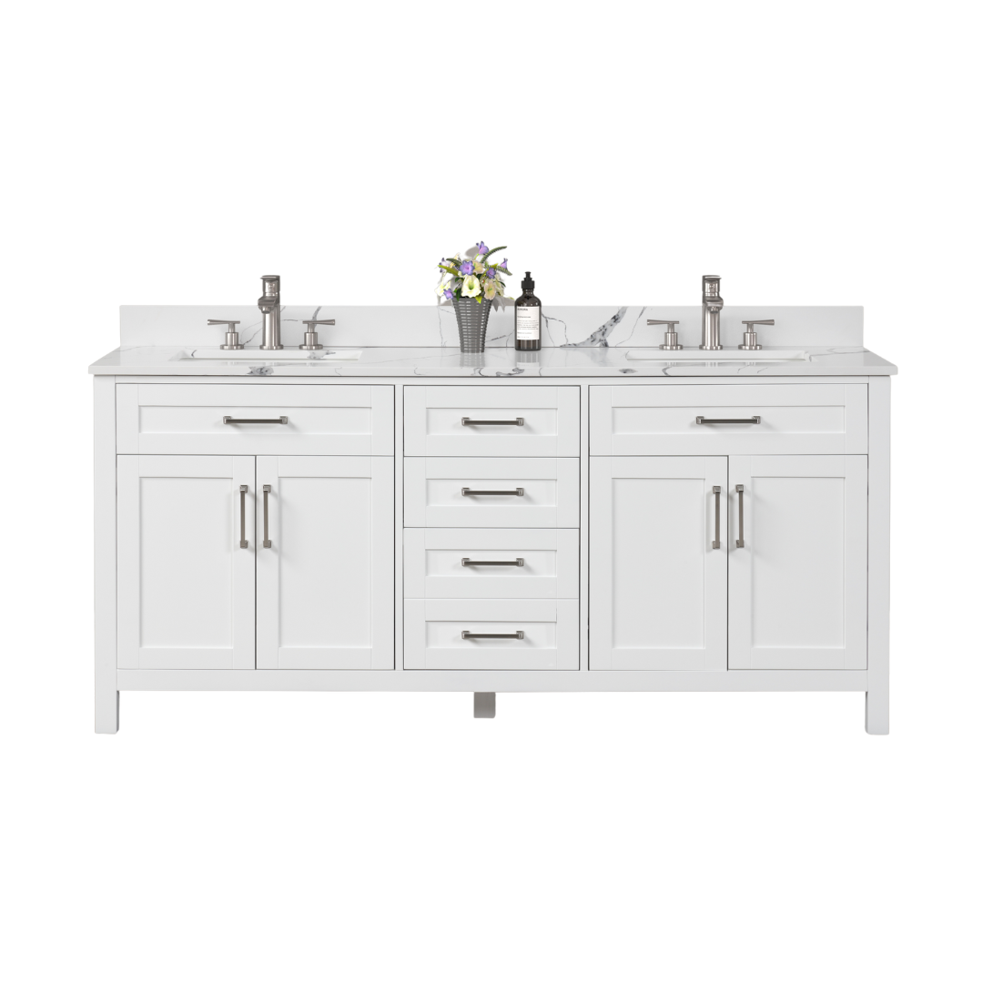 Naomi Vanity; White; 72 in.