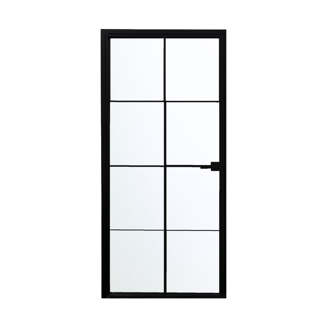 Alexues Interior Aluminum 8 Lite Single Door with Clear Glass