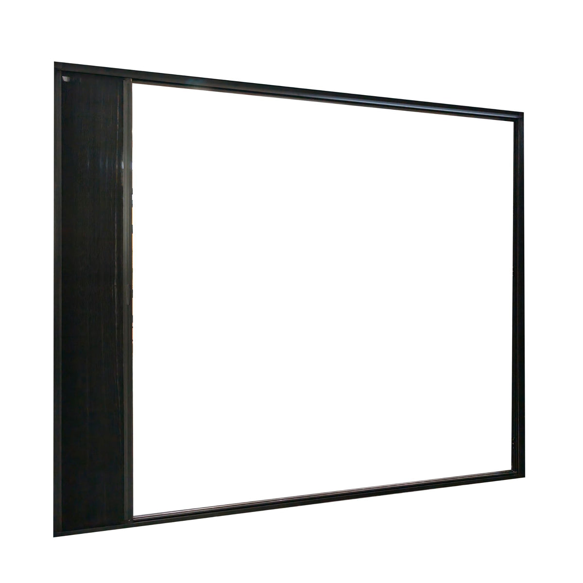 aluminum folding door screen closed, black frame