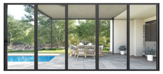 Quality Aluminum folding door with clear glass