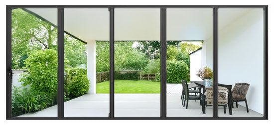 Alexues Classic Exterior Aluminum Folding Door with Clear Glass