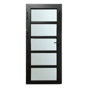 Alexues Aluminum 5 Lite Single Entry Door with Clear Glass