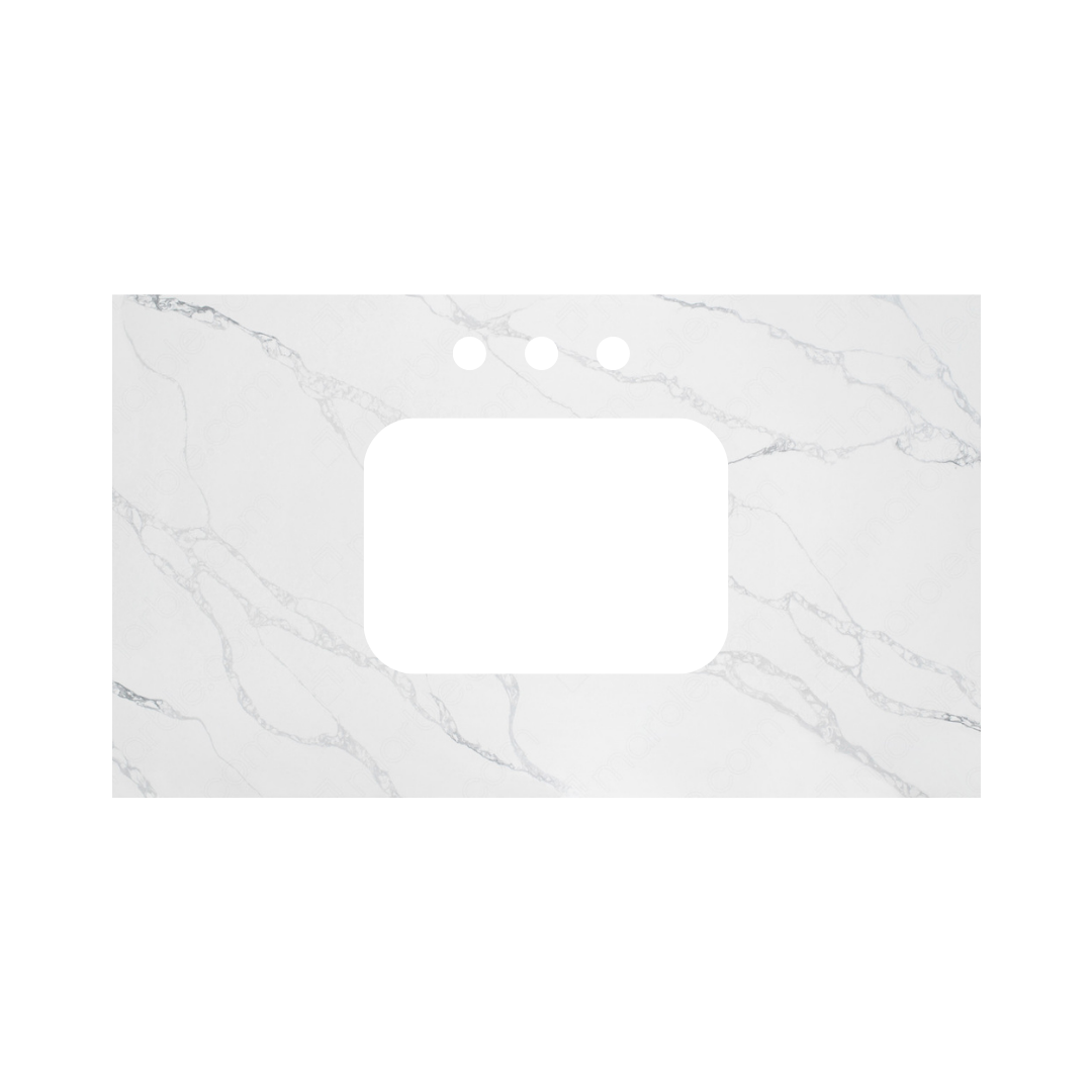 Calcutta Moonstone Quartz Vanity Top; 25 in.