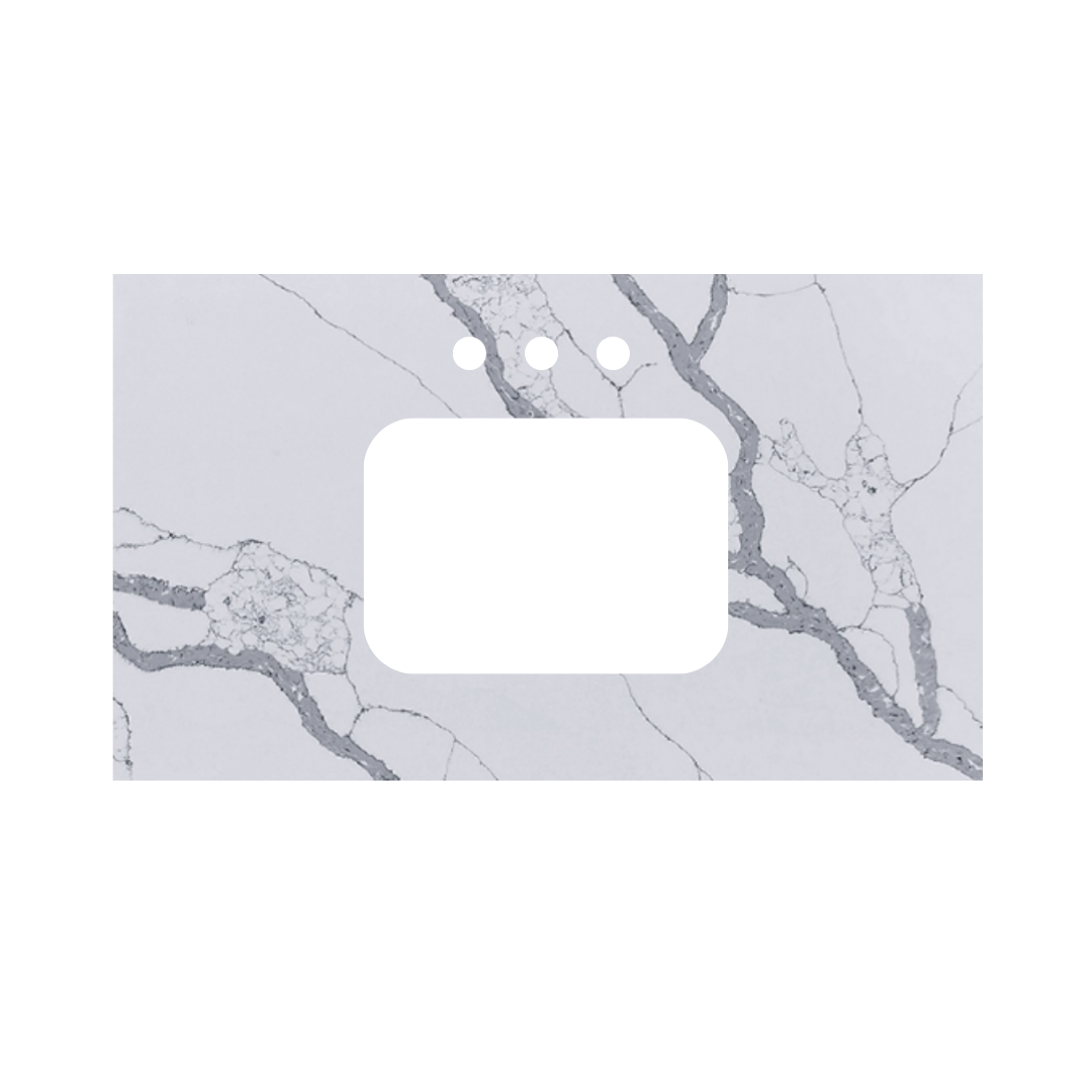 Calcutta Porcelain Quartz Vanity Top
