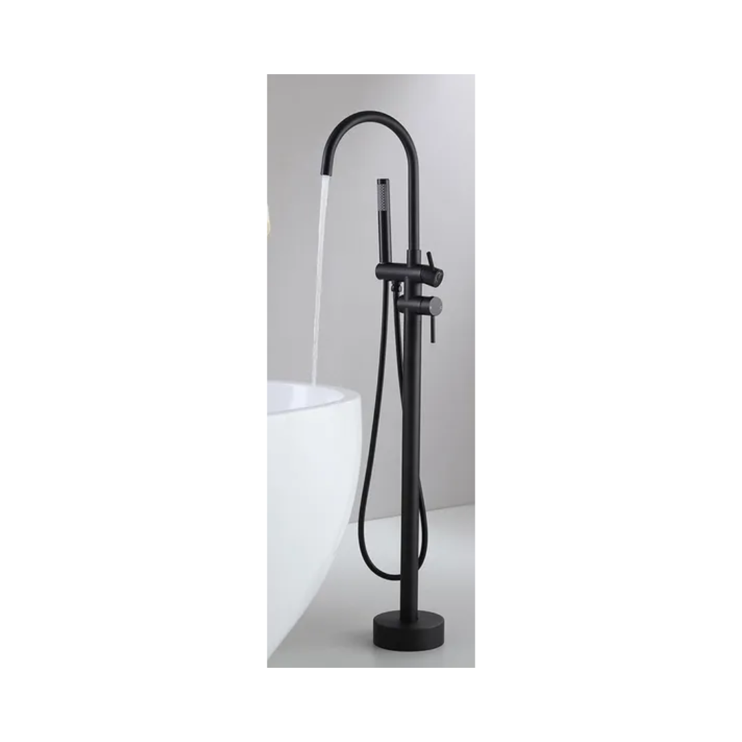 Flow Freestanding Tub Filler; Black