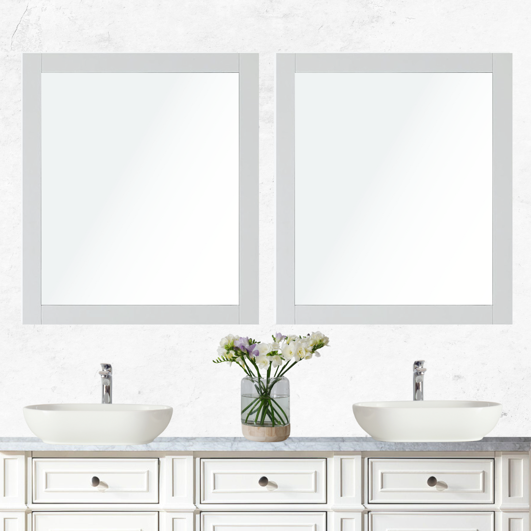 Julie Vanity Mirror Set, 28" x 32" - 2 Pack; Gray Color