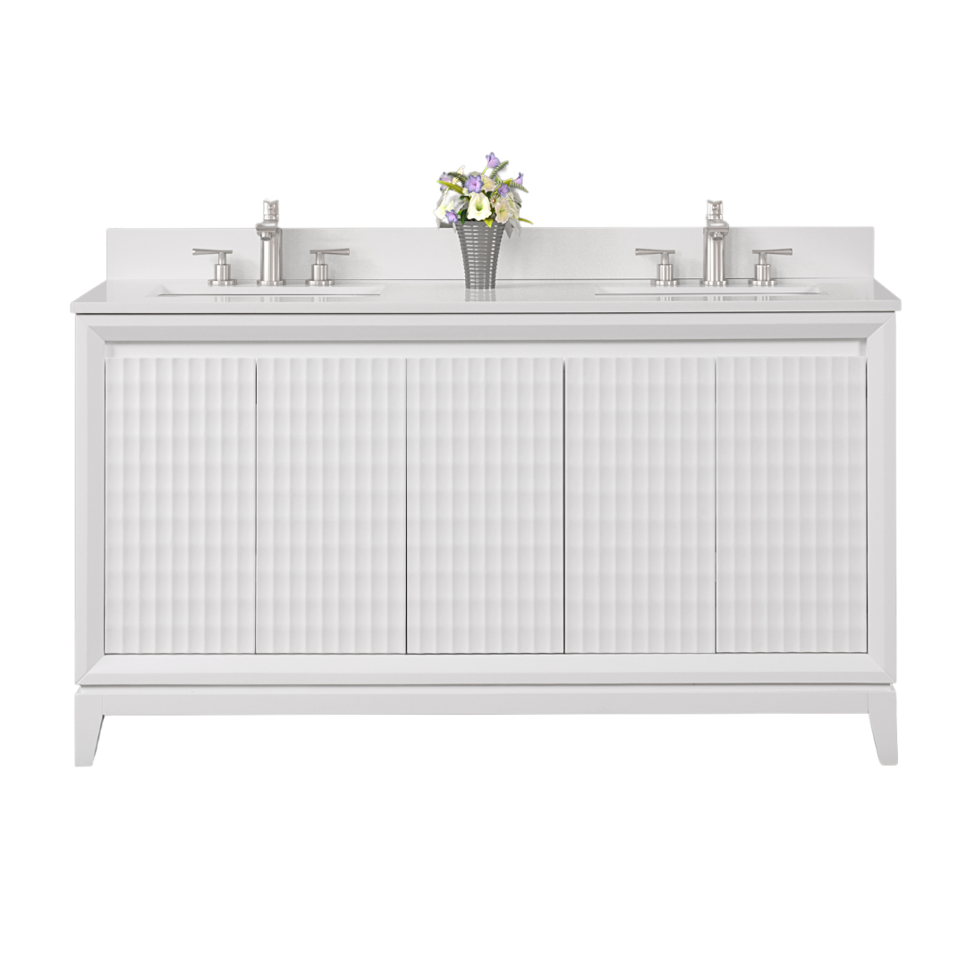Mila Vanity; White; 60 in. DB