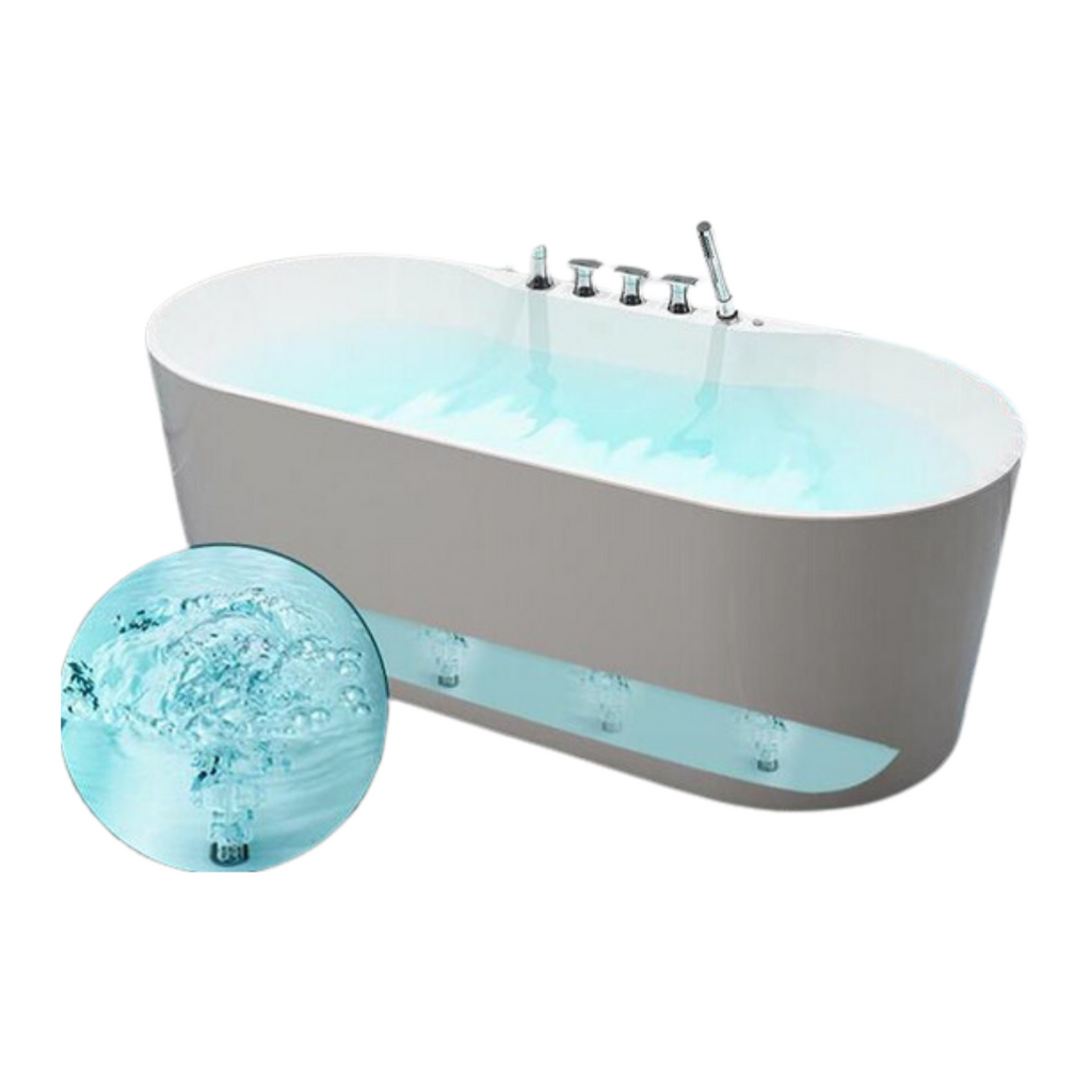 Port Freestanding Air Tub with Deckmount Faucet