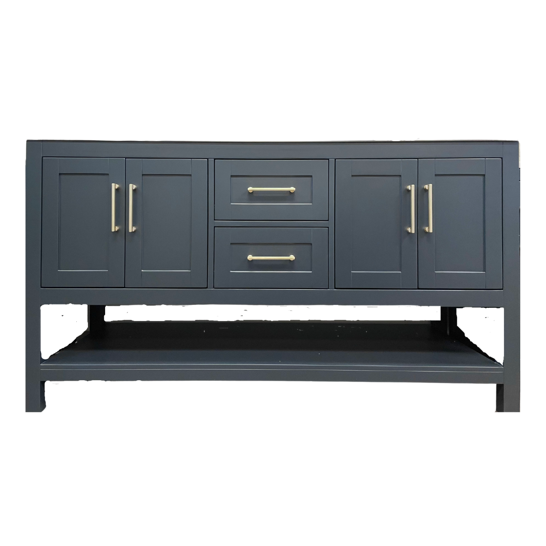 Rue Vanity; After Midnight with Gold Hardware; 60 in. DB