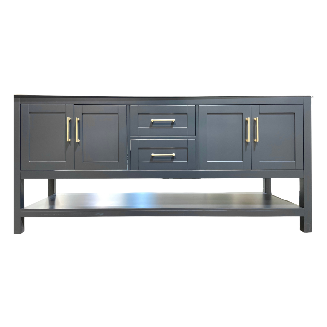 Rue Vanity; After Midnight with Gold Hardware; 72 in.