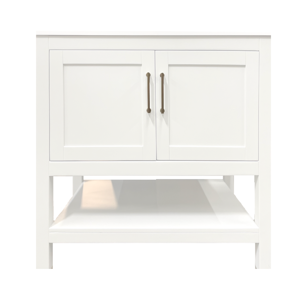 Rue Vanity; White Dove with Gold Hardware; 30 in.