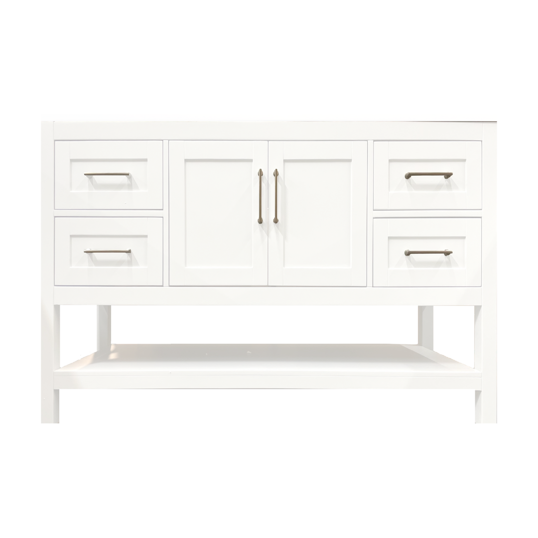 Rue Vanity; White Dove with Gold Hardware; 48 in.