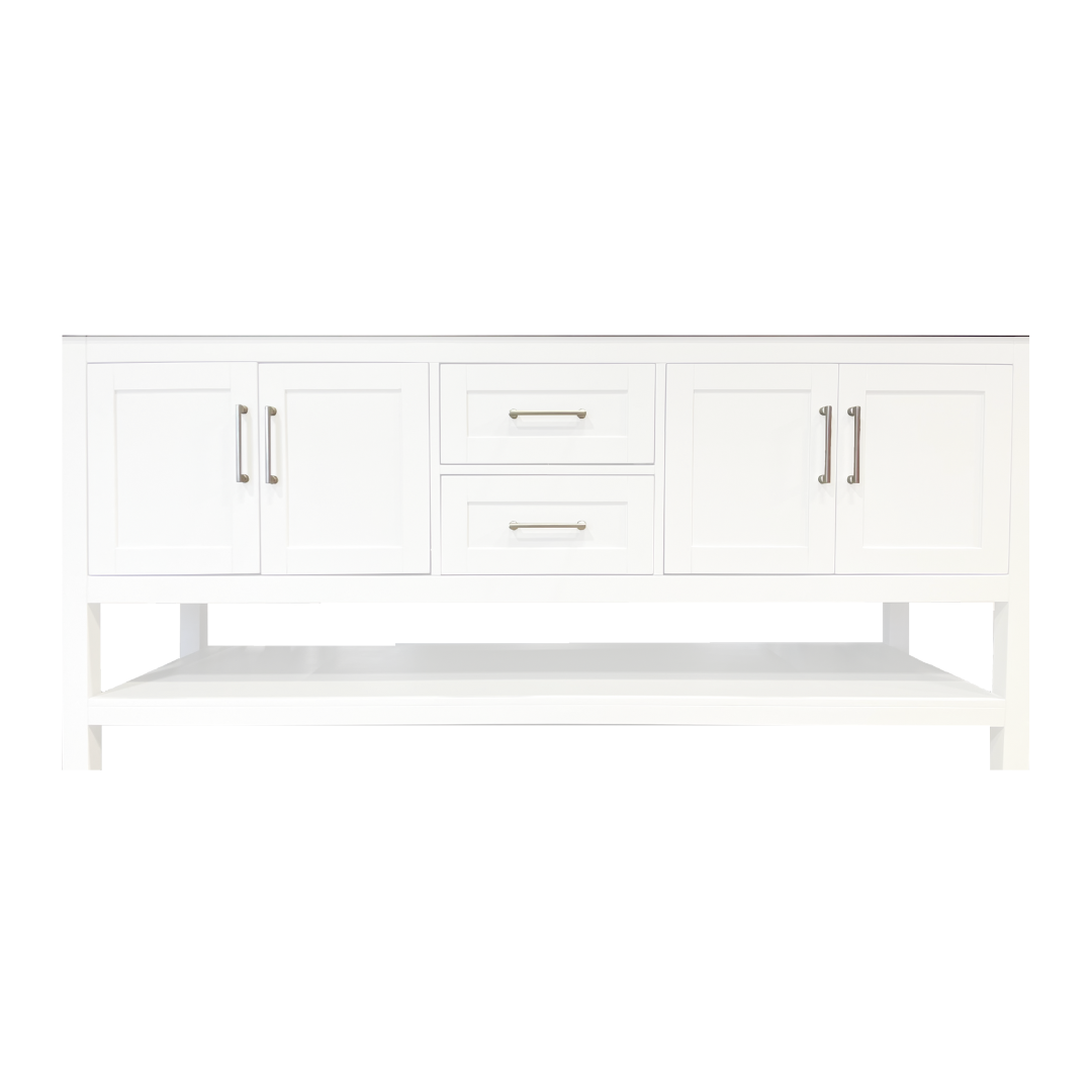 Rue Vanity; White Dove with Gold Hardware; 60 DB in.