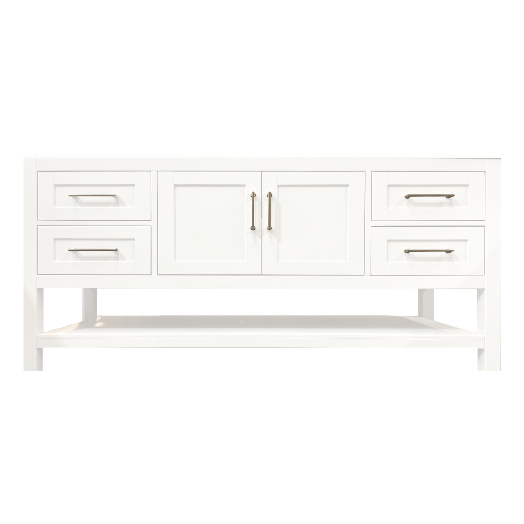 Rue Vanity; White Dove with Gold Hardware; 60 SB in.