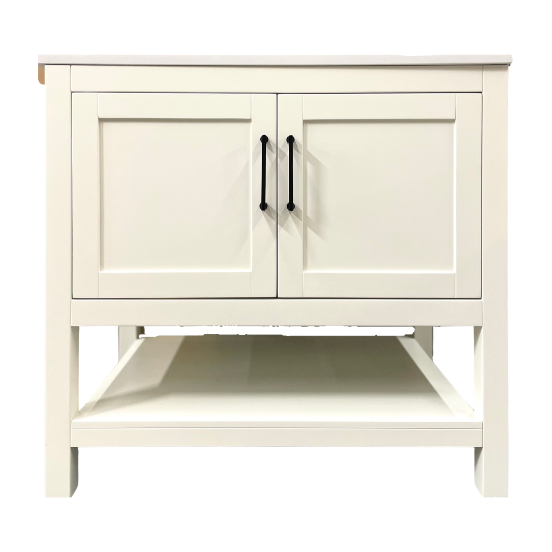 Rue Vanity; White Dove with Black Hardware; 36 in.