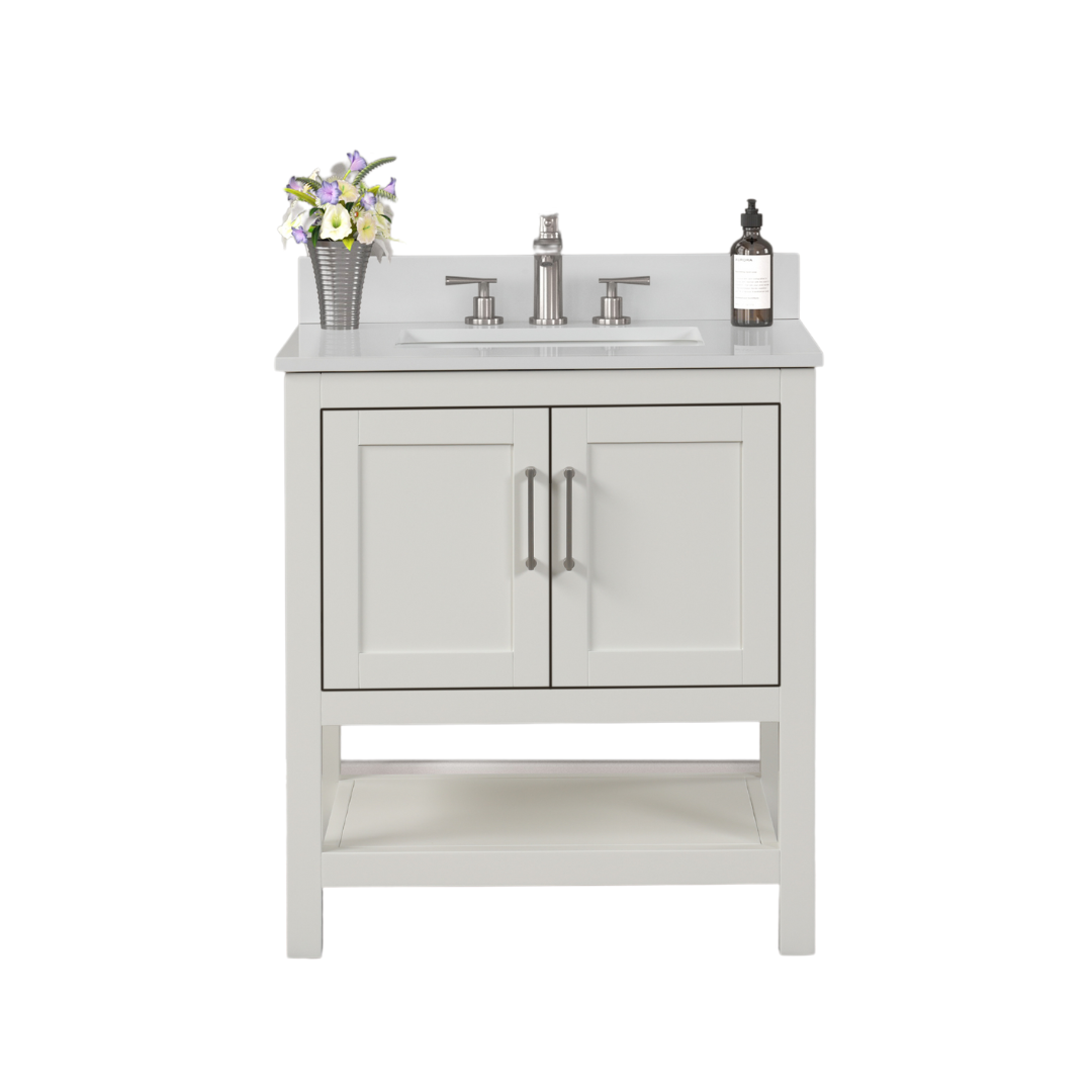 Rue Vanity; White Dove w/ Gold Hardware; 30 in.