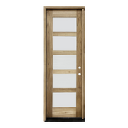 Sahara Series, 5 Lite "Thermo-Wood" Single Door; Chinchilla Glass; Right Hand Swing; 37.5 in. x 81.5 in.