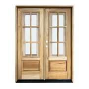 WeatherCraft Torrefied Mahogany St. Simons Double Entry Door with Clear Glass