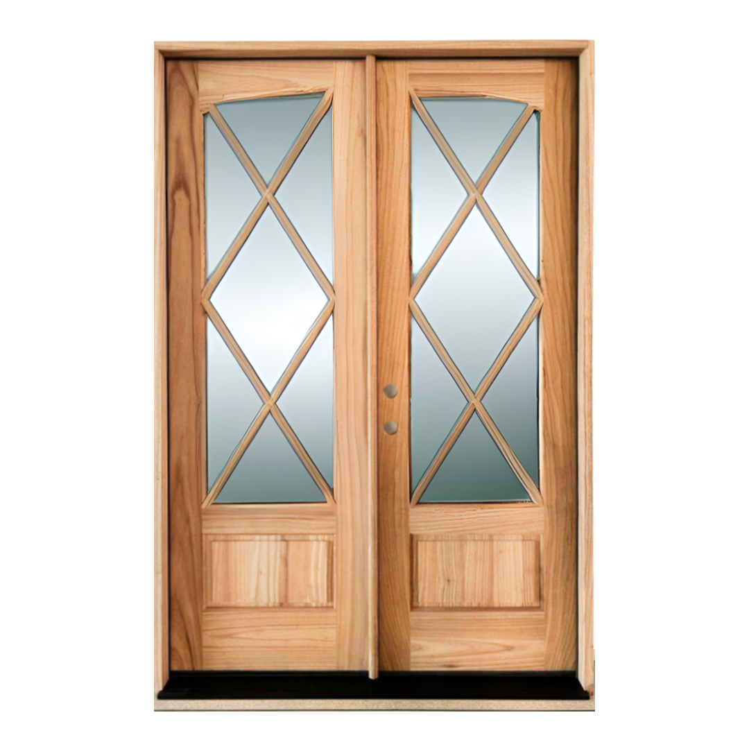 Savannah Mahogany, Sq Top; Clear Flat Glass; Right Hand Swing; 60.5 in. x 81.5 in.